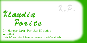 klaudia porits business card